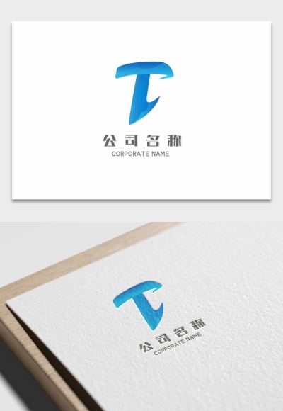 蓝色通用字母T logo